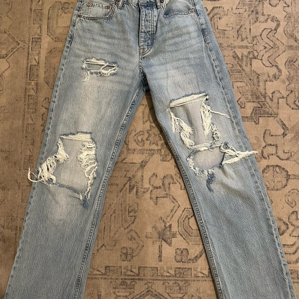 Aeropostale Light Blue Distressed Boyfriend Jeans
